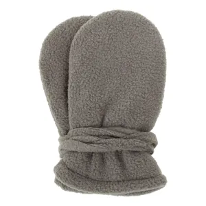 Baby winter warm fleece mittens with neck string, cozy infant outdoor gloves detail view