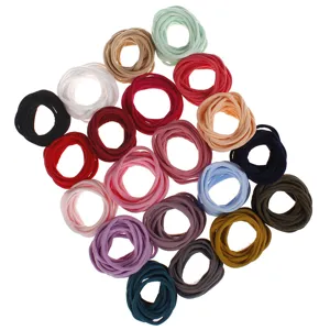 Detailed view of elastic nylon hair bands, colorful baby headbands for DIY kids hair accessories.