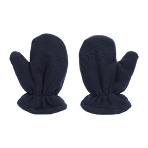Kinder Winter Fleece Fäustlinge für Babys und Kleinkinder, dunkelblaue warme Handschuhe.