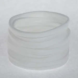 White elastic nylon hair bands detail shot, soft hair ties for DIY baby headbands and accessories.