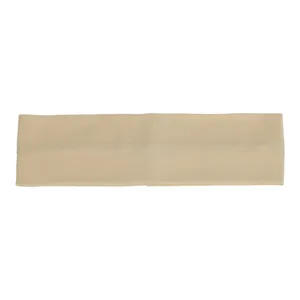 Bandeau large en coton beige uni pour femme, bandeau de sport et de yoga élastique et confortable.