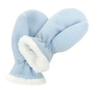 Kinder winter fleece wanten met zachte pluche manchet warme blauwe handschoenen voor kids