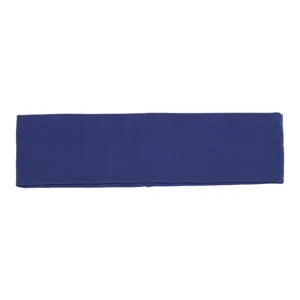 Bandeau de sport yoga en coton bleu uni, détail de bandeau anti-transpiration pour femme.