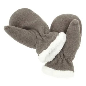 Kinderen fleece wandanten winter warme dikke handschoenen met pluche voering grijs gezellig