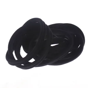 Black elastic hair ties for women and girls, soft nylon hair bands ponytail holder set.