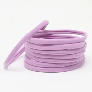 Soft purple elastic hair band detail, seamless baby headband and daily hair accessories.