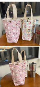Dicke Canvas Tragetasche niedliches Cartoon Kaninchen Muster tragbare Tassen Tasche Alltag