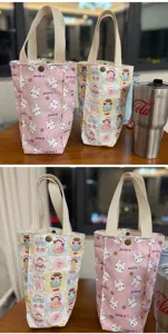 Leinwand Tragetasche niedliche Cartoon Becher Tasche wasserdichte kleine Handtasche Alltag