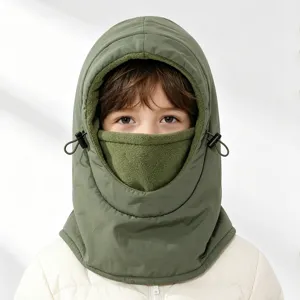 Winter buiten winddicht fietsen gezicht masker dik thermisch fleece hoed sjaal combo.
