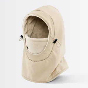 Winddichte winter thermische bivakmuts gevoerd met fleece voor buiten koude weersomstandigheden.