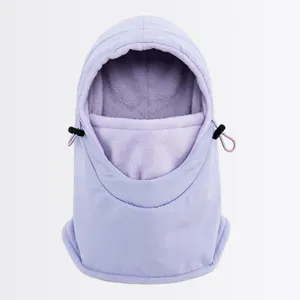 Winddichte bivakmuts met fleecevoering winter warme skimuts en gezichtsmasker detail