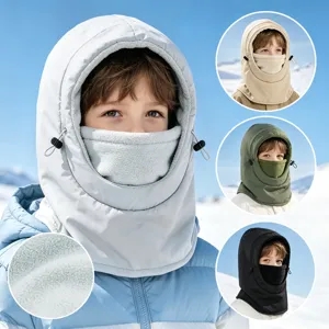 Winter outdoor winddichte thermische capuchon sjaal masker, dikke fleece ski muts.