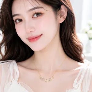 Elegant gold-plated marquise cubic zirconia clavicle chain necklace for women fashion jewelry