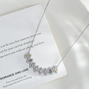 Silver color marquise zirconia clavicle necklace elegant minimalist jewelry gift for women