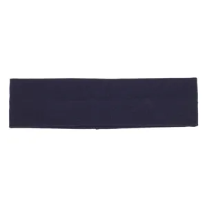 Bandeau large élastique bleu foncé vue de détail, tissu doux et confortable pour le sport.