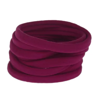 Elastic nylon hair bands detail view, great for DIY baby headbands and cute hair accessories.