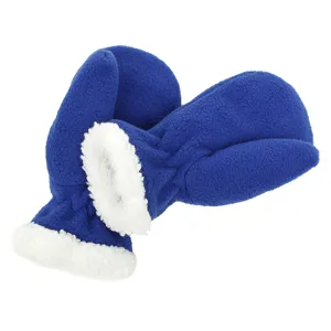 Kinderen blauw fleece wanten winter warm dik pluche manchet handschoenen jongens