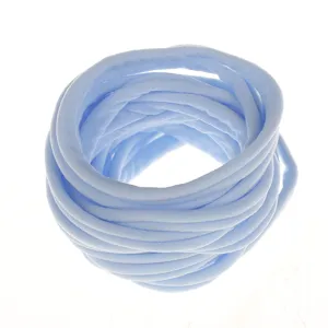 Light blue elastic nylon headband DIY material, soft stretchy hair tie accessory for kids.