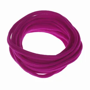Close-up detail of fuchsia elastic nylon headband loop, perfect for DIY children's hair accessories.
