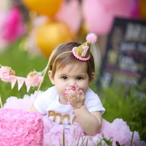 Simpatico cappello festa di compleanno per neonati cerchietto accessori foto bambini