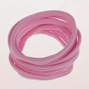 Pink elastic nylon hair bands for baby headbands, soft DIY children hair accessories.