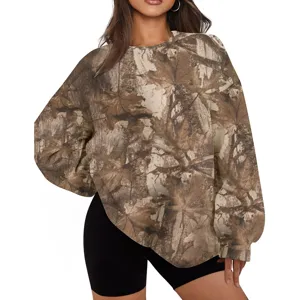 Women's Autumn Winter Casual Crewneck Long Sleeve Tree Branch Print Loose Sweatshirt Top