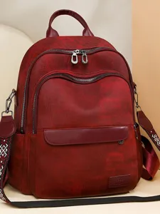 Zaino Casual Moda Donna in Pelle PU Grande Capacità Borsa Scolastica Viaggio Borsa da Lavoro Quotidiana