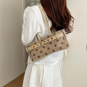 Borsa a spalla elegante da donna con pois, borsa a mano casual per lavoro e tempo libero