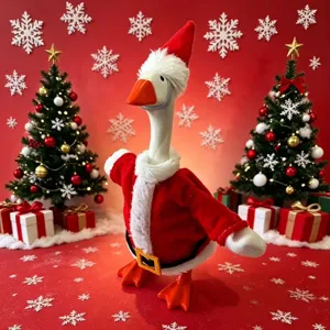 7-inch desktop little goose Christmas costume set holiday decoration ornament for home.