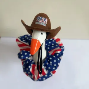 7-inch small goose Independence Day cowboy hat and US 250th anniversary printed outfit set.