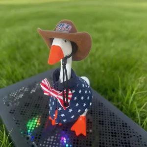 7 inch cute goose holiday cowboy hat and star jacket clothing set for patriotic event