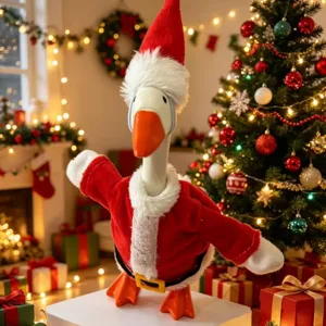 7-inch desktop little goose Christmas costume set festive holiday party room decor ornament.