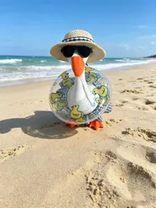 7-inch summer beach duck toy set with straw hat sunglasses swim ring and cute dress