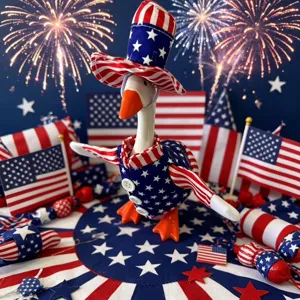 7 inch patriotic goose figurine with american flag hat and outfit for independence day decor