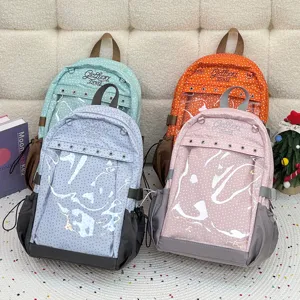 Zaino con pois stile giapponese per donne e studenti, borsa scolastica leggera carina per la scuola.