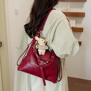 Bolso de hombro informal de gran capacidad para mujer estilo mochila de viajero diario uso.