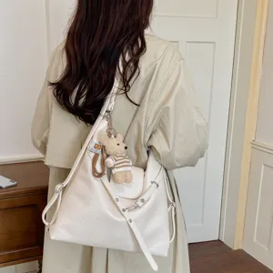 Bolso bandolera de gran capacidad estilo coreano casual para mujer, diseño elegante.