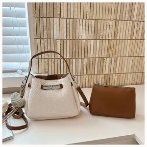 Sac seau mode transfrontalier ensemble femmes nouveau texturé simple polyvalent bandoulière