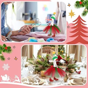 Set de sombrero y ropa de Navidad para pato de escritorio disfraz tejido a mano