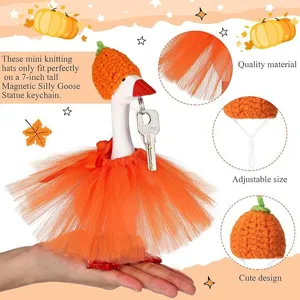 Halloween Navidad lindo ganso pato muñeca sombrero de ganchillo y falda tutú conjunto accesorio.