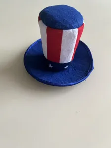Patriotic miniature top hat for Independence Day porch goose decoration holiday party outfit