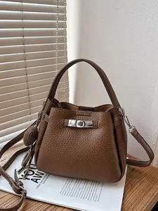 Sac Seau Tendance en Cuir PU Texture Litchi pour Femmes Chic Sac à Main Bandoulière Quotidien