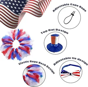 Independence day goose outfit detailed view showing adjustable cape rope and top hat design.