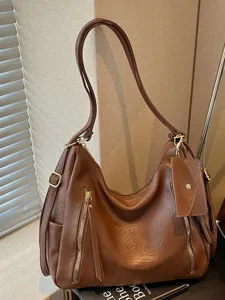 Women Large Capacity PU Leather Backpack Multi Functional Convertible Tote Shoulder Bag Casual Travel Commuting Fashion Handbag with Small Pouch