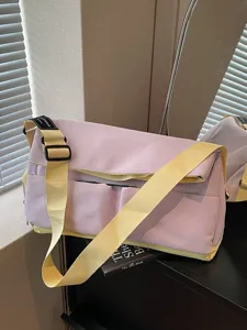 Borsa a tracolla grande capacita casual viola elegante viaggio fitness per donne uso