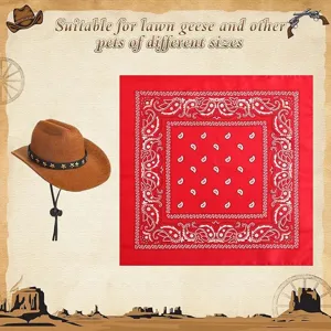 Pet cowboy hat and bandana set for dogs cats geese, western style costume party accessories.
