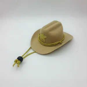 Pet cowboy hat cute western mini hat with gold star chin strap for cats dogs party costume