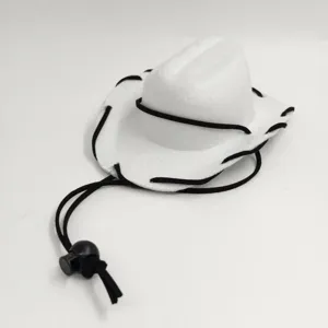 Pequeño sombrero de vaquero hecho a mano para mascotas con cordón negro ajustable perros