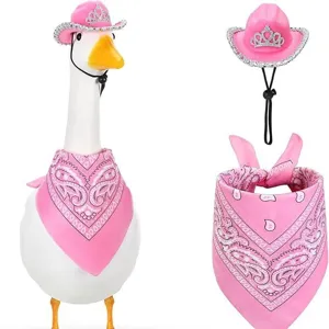 Mini Cowboy Hat Pet Dog Cat Puppy Party Costume Small Cute Crown Glitter Trim Adjustable Chin Strap Hat Pet Accessories