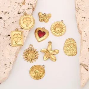 Stainless steel DIY charms set natural sun and butterfly pendants for fashion women jewelry